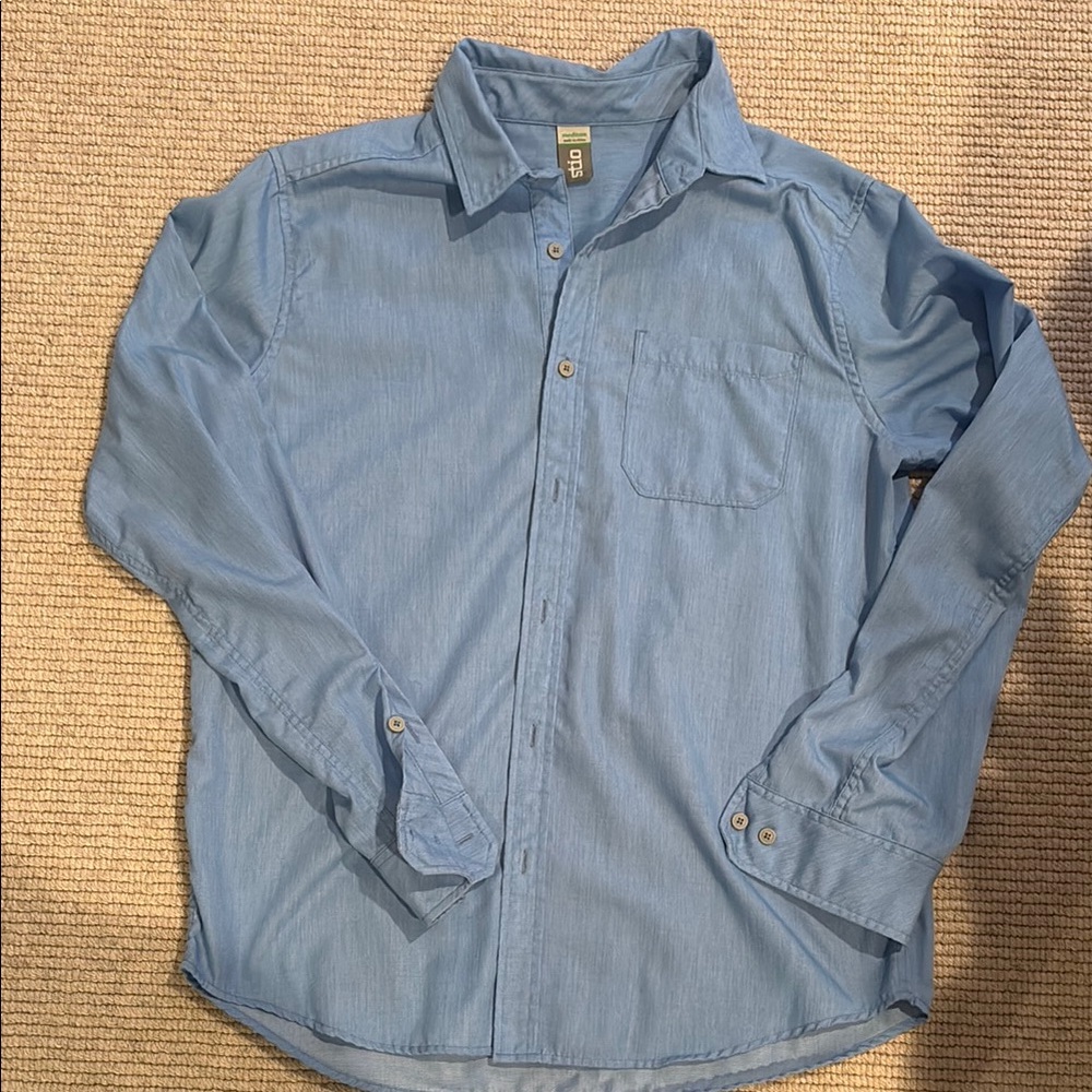 Men's Blue Button-Up Shirt